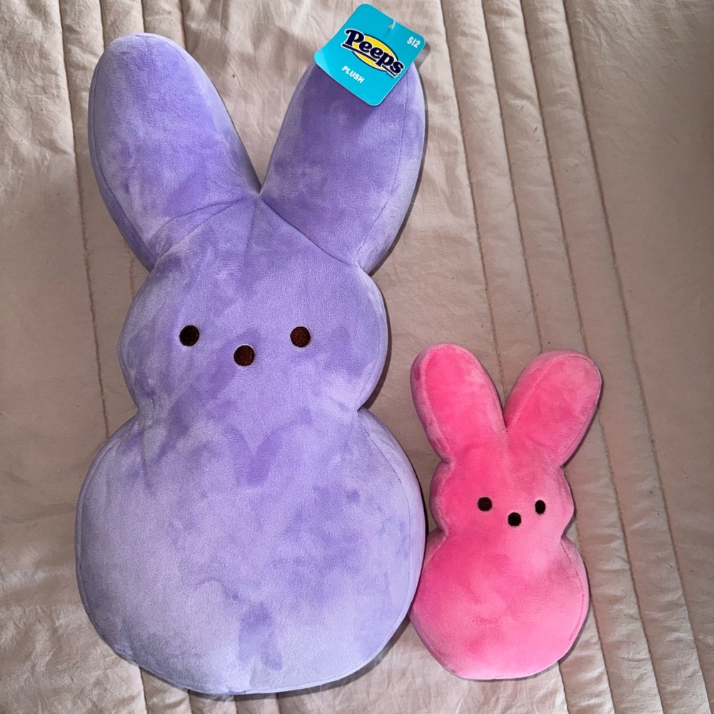 Peeps Plush Bunny Set - Purple and Pink